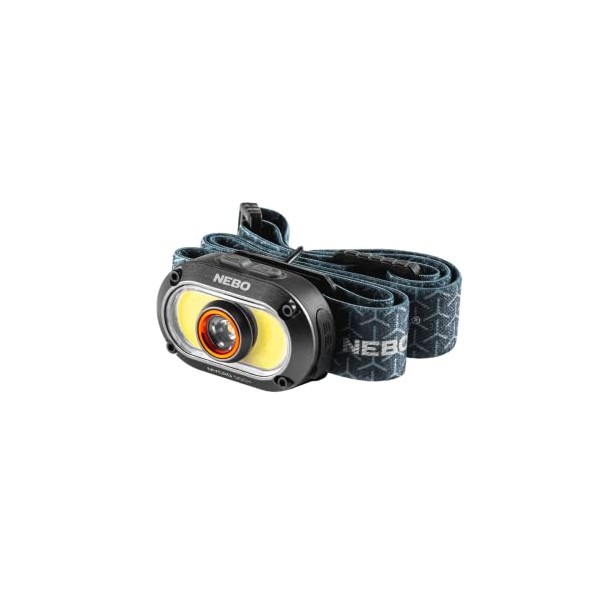 NEBO MYCRO 500+ Head Lamp for Runners - Rechargeable & Water Resistant Headtorch with Spot & Flood Light Modes - Headlight Torch with Strap for Outdoor Activities, Black (NEB-HLP-1005-G)