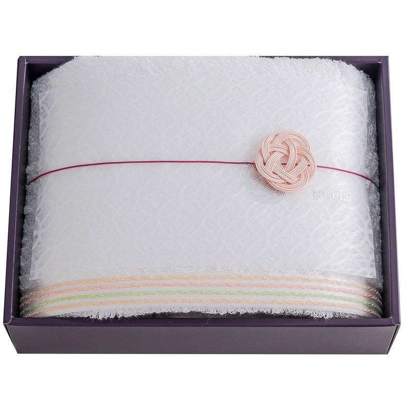 Longevity Celebration Imabari Towel Gift sara-la "Edge-en-" Bath Towel Set