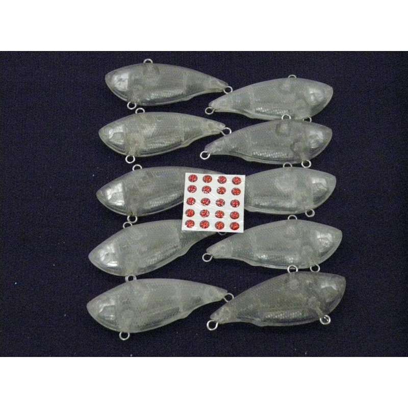 wLure 10 Blank Lipless Fishing Lure Bodies 2 1/4 Inch