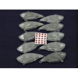 wLure 10 Blank Lipless Fishing Lure Bodies 2 1/4 Inch Unpainted Lure UPL540