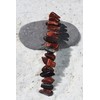 Red Tiger's Eye Stone French Barrette Hair Clip 4" or