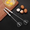 Egg Whisk Stainless Steel Hand Push Whisk Egg Blender Semi-Auto