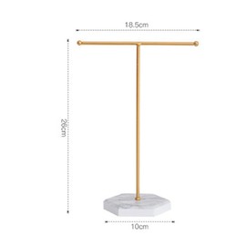Ahvqevn Jewelry Stand Display Necklace Holder T Bar Plated Metal Tabletop Jewelry Organizer Tower for Hanging Show Jewelry B