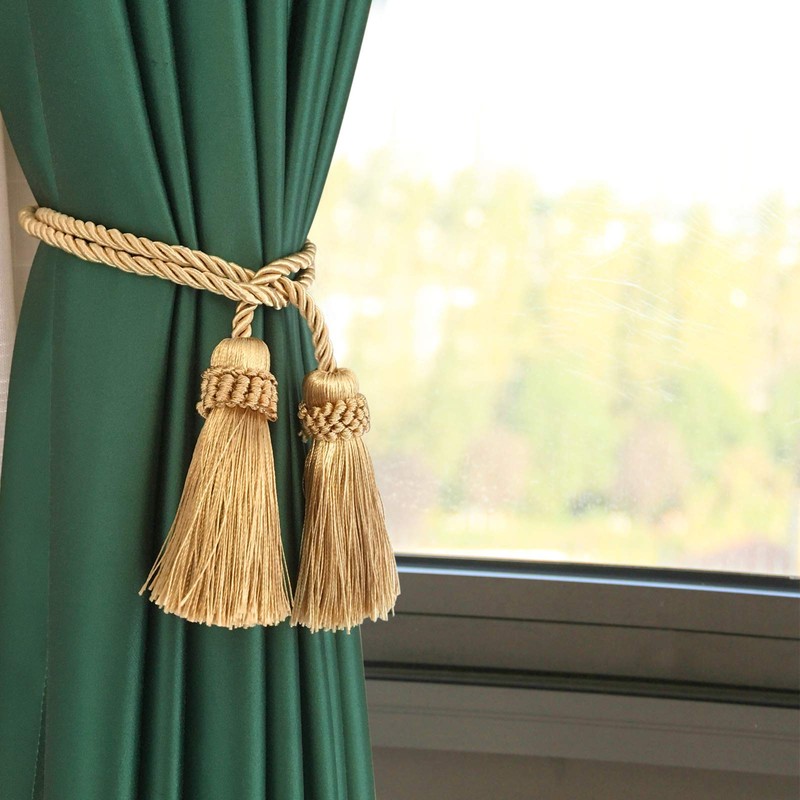 Fenghuangwu Curtain Tiebacks Handmade Decorative Curtain Holdbacks Rope with Tassel