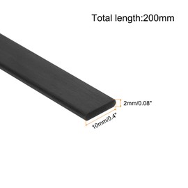 MECCANIXITY 3 Pcs Carbon Fiber Strip 2x10mm 200mm Length Pultruded Flat Carbon Fiber Bars for Kites, RC Airplane