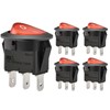 Heschen Red Round Rocker Switch Round ON-OFF SPST 3 Terminals