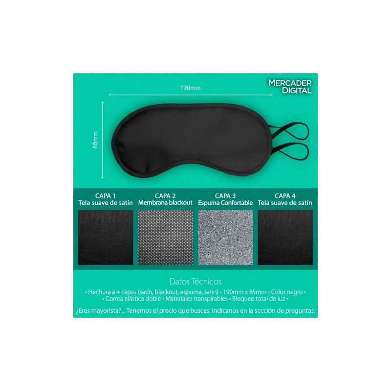 10 Pz Antifaz Para Dormir Descanso Blackout Spa Máscara Ojos
