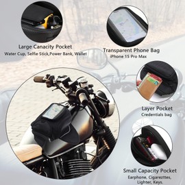 dentedeleao Motorcycle Tank Bag Waterproof Oxford Motorbike Bag Universal Magnetic Bag for Motorbike Motorcycle Bag with Removable Straps Motorbike Tank Bag with Transparent Pocket