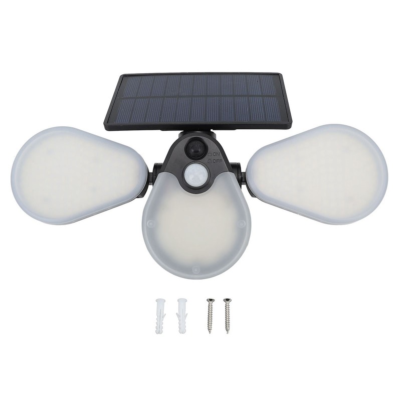 Solar Garden Lights Professional Waterproof 3 Heads Rotation High Power