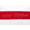 Vickerman 4" Red Embroidered Rope Merry Christmas On Canvas Ribbon.