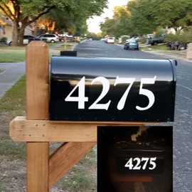 Diggoo 5" Reflective Mailbox Numbers Sticker Decal Die Cut Elegant Style Vinyl Number Self Adhesive 2 Sets for Mailbox, Signs, Window, Door, Cars, Trucks, Home, Business, Address Number