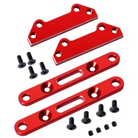 hopsupRC RC Upgrades Part for 1/8 Mojave 4X4 4S BLX RC Car,Aluminum Front Rear Arm Suspension Mount & Alloy Sway Bar Mounting Set Hops Up,Red
