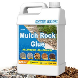 Mulch Glue for Landscaping, 128oz Rock Glue for Landscaping, Garden Anchor Adhesive for Stone, Pebble & Gravel, Rain Resistant Clear Finish, Pet Safe & Environmentally Friendly, Long Lasting Results