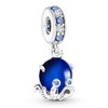 LaMenars Murano Glass Cute Octopus Dangle Charm for Bracelets 925