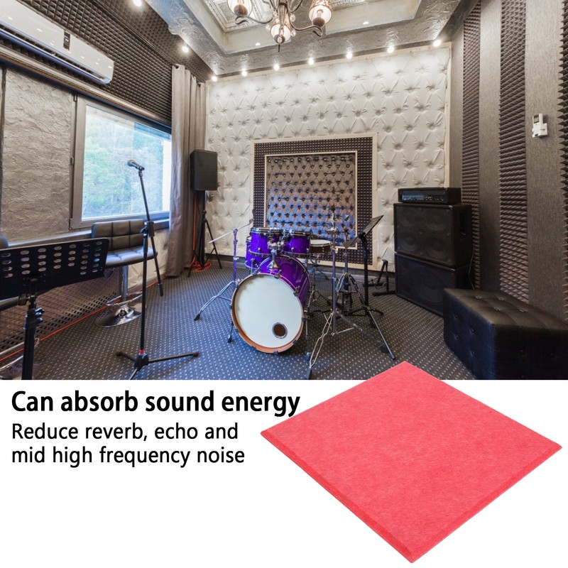 6Pcs Acoustic Absorption Panel Thickened Reduce Reverb SoundProof Padding Absorber(Pink