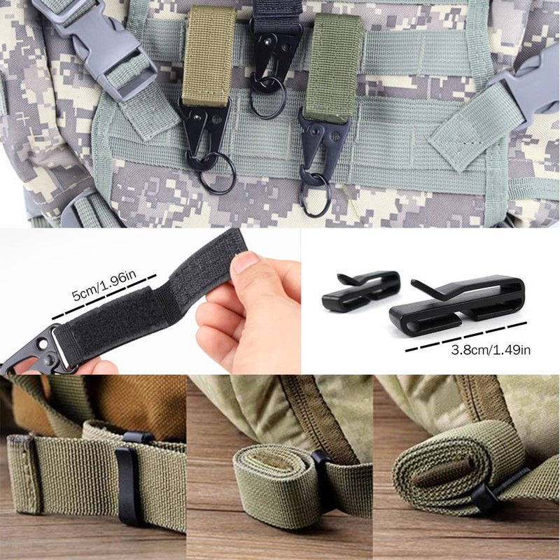 48PCS Tactical Gear Clip Set Molle Webbing Attachments for Backpack