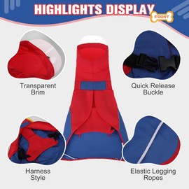 BINGPET Dog Raincoat,Adjustable Dog Rain Jacket with Reflective Stripes,Waterproof Dog Rain Coat Clear Hooded Slicker Poncho,Snowproof Windproof Clothes for Medium Large Dogs(Red-Blue,XL)