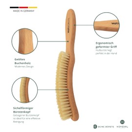 Hat Brush, Brush for Cleaning Felt Hats, Ideal Hat Accessory for Hat Care for Felt Hats, Wooden Clothes Brush for Hats, Hats - Made in Germany (White)