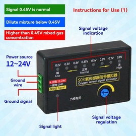 Tskcvy Mini Type Automobile Oxygen Sensor Signal Simulator, Four-Wire Oxygen Sensor Signal