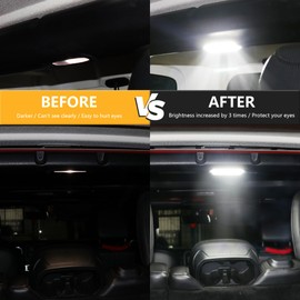 RERPRO - Juego de luces LED de repuesto para techo compatible con Jeep Wrangler JL 2018-2024, 4 puertas, accesorios para asiento trasero, maletero de carga y mapa, 6500 K, color blanco, 18 ledes