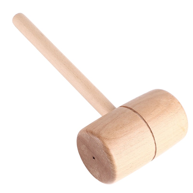Wooden Mallet Round Head Lightweight Solid Beech Wood Hammer for