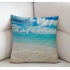 Swono Beaches Sunny Day Cotton Linen Throw Pillow Case Home