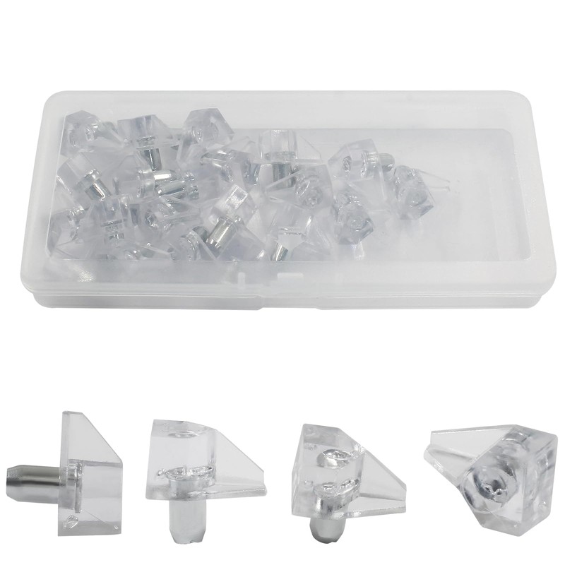 20pcs 5mm Clear Shelf Support Pegs with Box