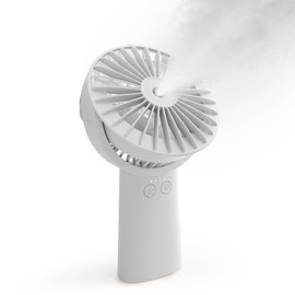 HonHey Handheld Misting Fan Portable, Small Personal Water Spray Hand Held Mist Fan, 4000mAh Battery Operated 4-13-23 working hours, 90° Rotatable for Home Office Men Women Kids Travel Outdoors White