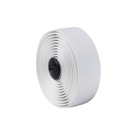 Fabric Knurl Handlebar Tape - Road Bike Bar Tape with Handlebar Plugs and Finishing Strips - 200 x 3 cm - 2.5mm Thick - White