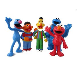 Sesame Street Comansi Figures set of 5 - Grover, Bert, Ernie, Cookie Monster and Elmo