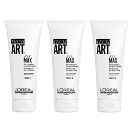 Pack of 3 Ultra Strong Hold Loreal Professionnel Tecni Art Fix Max Gel 200 ml