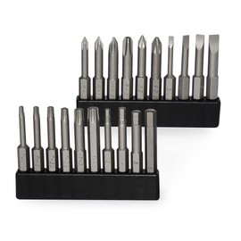 FIRSTINFO H5199D Screwdriver Bit Set, 1/4" Hex Head 50mm Long, 20 Pieces with Phillips Hex Star Flat and PZ