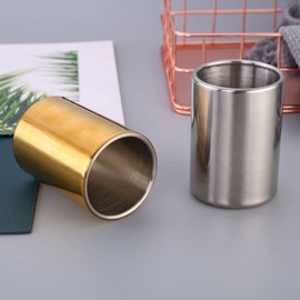 Stainless Steel Fruit Fork Holder Dessert Spoon Holder Food Picks Holder Cocktail Stick Holder Jar Kitchen Utensil Holder Cup Gold