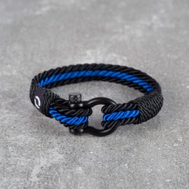 Mover Bracelets Pulsera de cuerda trenzada duradera para hombre con grillete | Elegante estilo náutico rehecho | 5 colores de cuerda, 2 colores de grillete, Acero inoxidable Cuerda Paracord Acero inoxidable