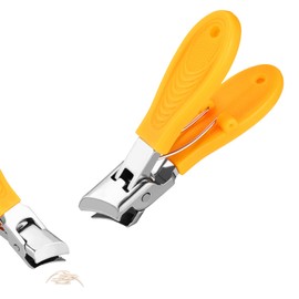 Wide Mouth Nail Clippers, 3.07x0.75 Inch Splash-Proof Angled Head Nail Clipper Wide Jaw Opening Fingernail Pliers Thick Toe Toenail Trimmer Pedicure Manicure Tool for Seniors Men Women (Orange)