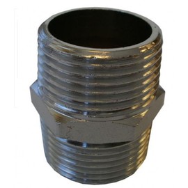 1/2" Chrome Plated Brass Threaded Hexagon Nipple