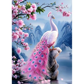 MAXBYE Peacock Diamond Painting Art Kits, 5D Flower Diamond Art Complete Set DIY Gem Crafts for Adults Beginners, Diamond Pictures Crystal Cross Stitch Gifts Home Wall Decor 30 x 40 cm