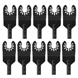 Pack of 10 Oscillating Saw Blades, Quick Release High Carbon Steel Blades Replacement Set with 10 mm (3/8 in) 20 mm (3/4 in) Handle, Precision Cutting Multi Tool for Metal Wood Plastic (10 mm)