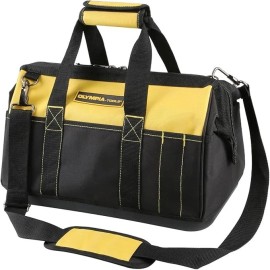 Olympia Tools 16 Inch Wide Mouth Tool Bag Tote with Water Proof Molded Base Bags for men
