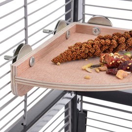 HappyBird Corner Seat Board 18 x 18 cm Ideal for Budgies, Cockatiels and Parrots - Corner Seat Board Ideal for Cage and Aviary