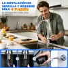 Grifo Mezclador De Cocina Monomando Extraíble De Acero Inox