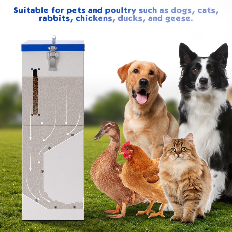 PKNYBZH Galvanized Metal Pet Food Station for Indoor & Outdoor