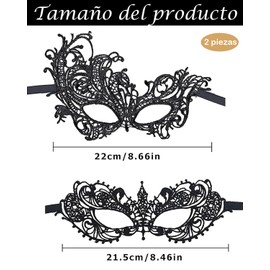 2 Piezas Antifaz Fiesta, Antifaz Carnaval, Ideal Para Todo Tipo De Fiestas De Disfraces, Ideal Para Bailes De Disfraces, Carnavales, Desfiles De Moda, Etc