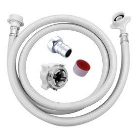 Fully Automatic Washing Machine Water Supply Hose, 6.6 ft (2 m), Faucet Nipple with Screws, G1/2 and Water Leak Seal Tape, Fully Automatic Washing Machine Water Supply Hose with One-Touch Outlet