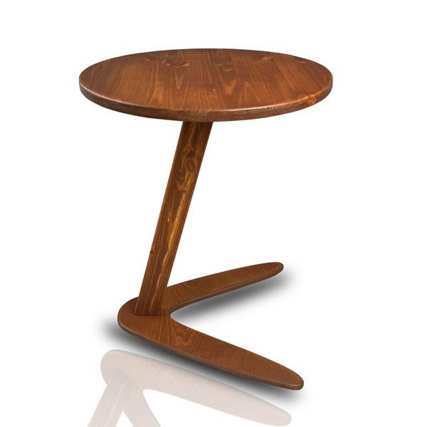 GENESIS WOODESIGN C-Shaped Handmade End Table, Side Table for Couches,
