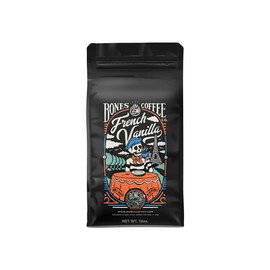 Bones Coffee Company French Vanilla Flavored Coffee Beans & Ground Coffee | 12 oz Flavored Coffee Gifts Flavored Coffee Ground & Beans (Whole Bean)