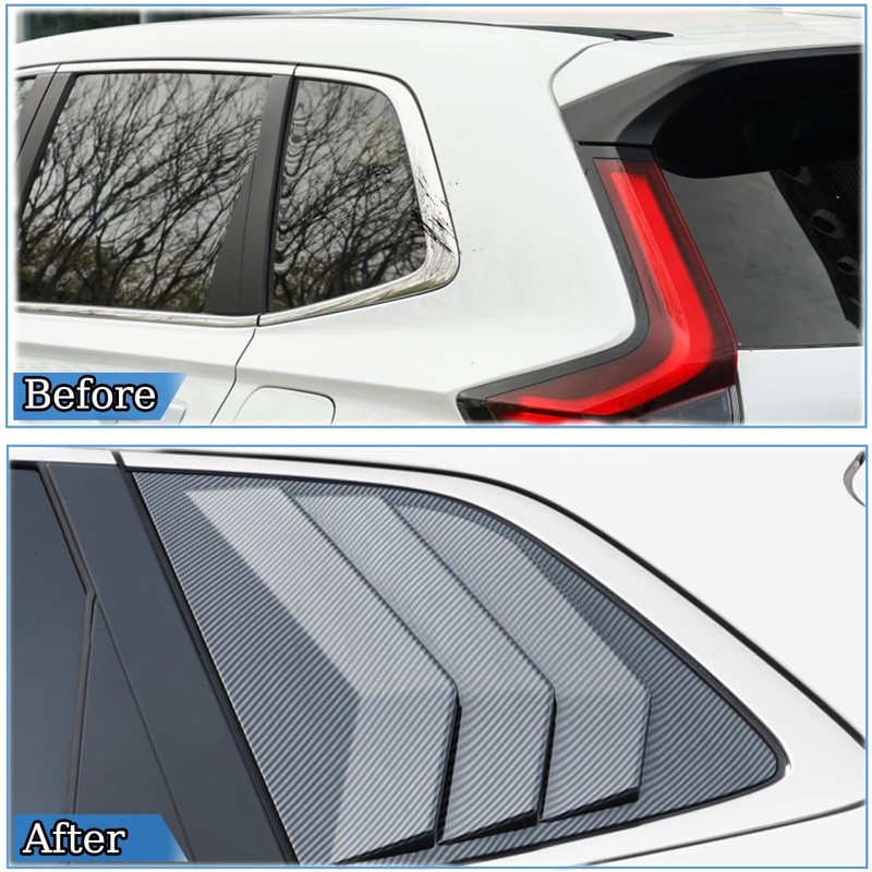 MUXEE 2Pcs Rear Side Window Louvers Air Vent Scoop Shades