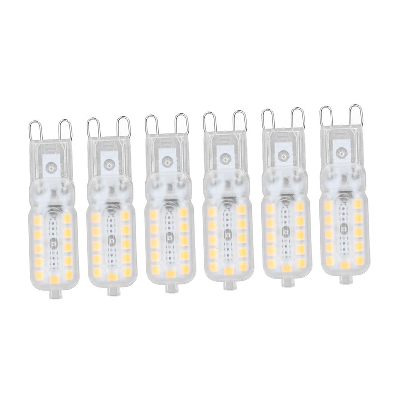 6pcs G9 LED Bulb 5W Transparent Cover 22LED Dimmable G9