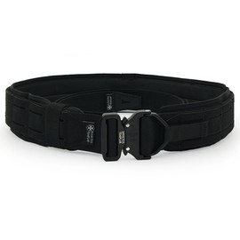 Invictus Templar Armiger Modular Tactical Belt – 3 Part 1000D Nylon with Anti-Slip Pad, Metal Quick Release Buckle, MOLLE Webbing for Range Training, Outdoor Activities, Airsoft - Tactical Black