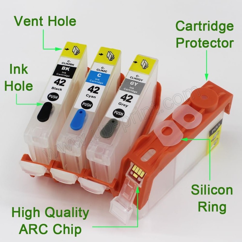 UP CLI-42 Refillable Ink Cartridge Compatible for Canon Pro100 Pro-100